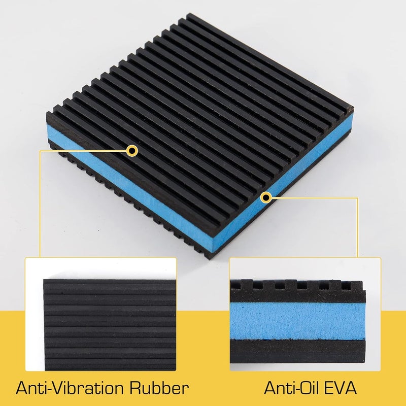 Powrocket 4 Pack Rubber Anti Vibration Pads,2 x 2 x 7/8 inches Heavy Duty EVA Isolation Mats for Air Conditioner,HVAC System,Compressors,Washer and Dryer Blue - Image 3